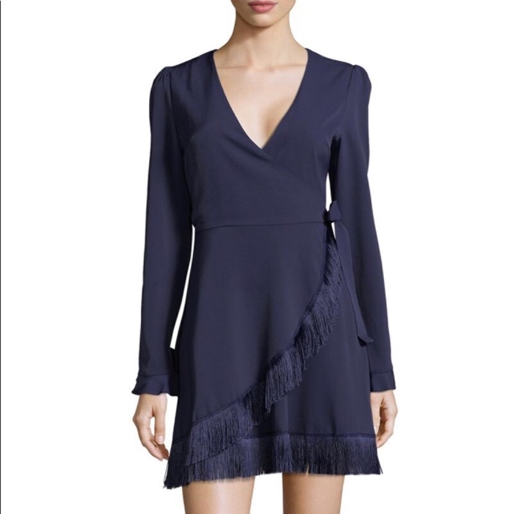 Lea & Viola fringed wrap dress